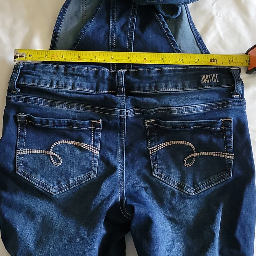 JUSTICE Overall Distressed Skinny Jeans 12